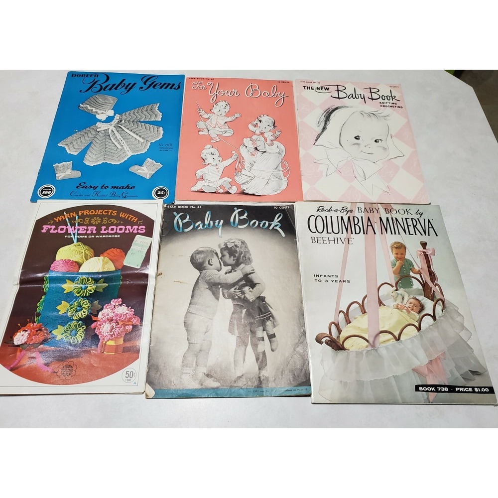 LOT: Vintage 1940's Crochet Baby Clothes Booklets w/ Instructions - How To‎ DIY